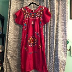 Mexican Embroidered Midi Dress
